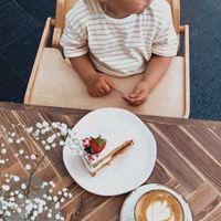 Cappuccino with dessert 😋 at Commune Cafe in Tallinn