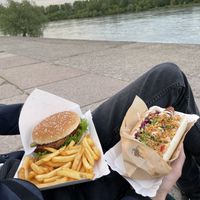 Schnitzel Burger and Hotdog at Lokal Vegan Fala in Warsaw