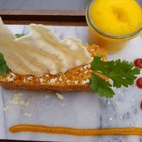 Linsen-Apfel Salat mit Mango Espuma at Candela  in St Gallen