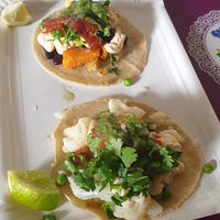 Bean/sweet potato on top, cauliflower on bottom at Taco Love in Berlin