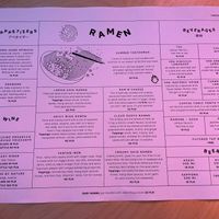 the menu in english  at Vegan Ramen Shop - Jana Pawla in Warsaw