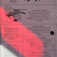 Menu at Vegan Ramen Shop - Jana Pawla in Warsaw