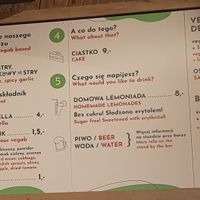 Menu at Vegab in Poznan