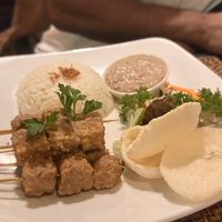 Tempe satay with peanut sauce   at Wayan's Warung in Ubud