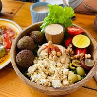Aloha pizza & Falafel bowl at iVegan Supershop Westlake Hanoi - Healthy Plant Based Cafe in Hanoi