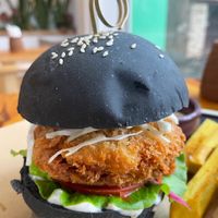 vegan katsu burger at iVegan Supershop Westlake Hanoi - Healthy Plant Based Cafe in Hanoi