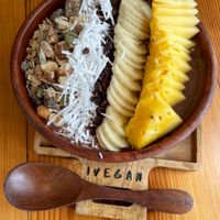 Choco smoothie bowl with pineapple extra at iVegan Supershop Westlake Hanoi - Healthy Plant Based Cafe in Hanoi