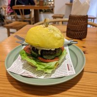Falafel burger (140k VND) at iVegan Supershop Westlake Hanoi - Healthy Plant Based Cafe in Hanoi