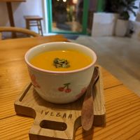 Pumpkin soup (50k VND) at iVegan Supershop Westlake Hanoi - Healthy Plant Based Cafe in Hanoi