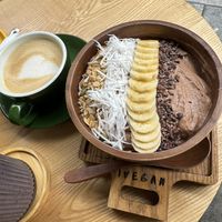 Wake up bowl and cappuccino   at iVegan Supershop Westlake Hanoi - Healthy Plant Based Cafe in Hanoi