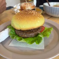 The pandan bun is really special and the best part of the meatloaf burger  at iVegan Supershop Westlake Hanoi - Healthy Plant Based Cafe in Hanoi