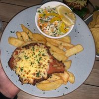 Vegan Parma available which was incredibly tasty 10/10 🤩 at Sunshine Beach SLSC in Sunshine Beach