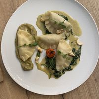 Dumplings with veggy-seitan filling at Kulinario Herrenstraße in Linz