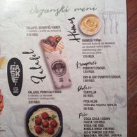 The vegan options at Balkan Baklava in Belgrade