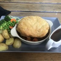 Vegan pie with tomato sauce and new potatoes   at PIE in Lagos
