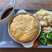 Vegan pie with cream sauce and mashed potato   at PIE in Lagos