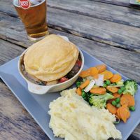 Vegan pie with mashed potatoes as a side at PIE in Lagos