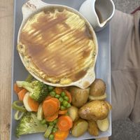 Vegan pie with mashed potatoes top and vegan gravy.   at PIE in Lagos