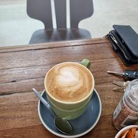 Almond latte at Green Bean Cafe in Corowa