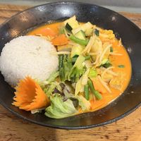 Rotes Thai Curry mit Tofu. Sehr lecker!!  at Minmin in Stuttgart