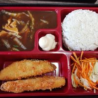 Bento Teriyaki [white rice, cabbage and carrot salad, eggless mayonnaise, mock chicken meat katsu, veggie teriyaki] at Healthy Veggie in Jakarta