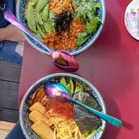 tantanment and shoyu ramen at Cudo Vegan Sushi in Poznan