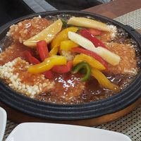 Veggies in sweet and sour sauce at Soban Vegan 소반 비건식당 in Busan