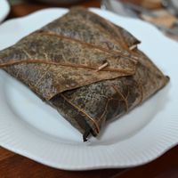 Rice in lotus leaf   at Soban Vegan 소반 비건식당 in Busan
