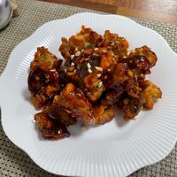Spicy fried shiitake mushrooms    at Soban Vegan 소반 비건식당 in Busan