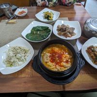 Spicy tofu stew at Soban Vegan 소반 비건식당 in Busan