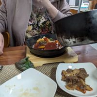Scorched rice with sweet and sour sauce at Soban Vegan 소반 비건식당 in Busan