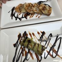 Fried banana and fried ice cream at Vevi in Vienna