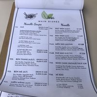 Pho&noodle menu at Vevi in Vienna