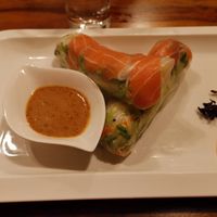 Vegan salmon spring rolls at Vevi in Vienna