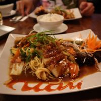 Seitan, tasted like peking duck, really really good!!  at Vevi in Vienna