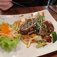 Vegan „salmon" at Vevi in Vienna