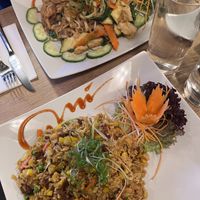 Rice dish + noodle dish #Veganuary at Vevi in Vienna