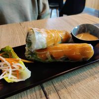 Summer roll with the soy salmon! at Vevi in Vienna