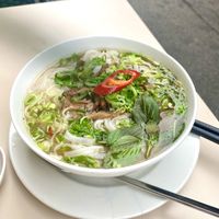Vegan pho with oyster mushroom   at Vevi in Vienna