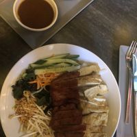 Pho bowl with tofu and soya stripes   at Vevi in Vienna