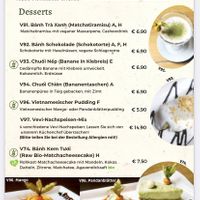 Dessert menu  at Vevi in Vienna