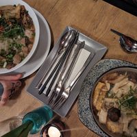 On the left - special pho, on the right - rice noodle soup at Vevi in Vienna