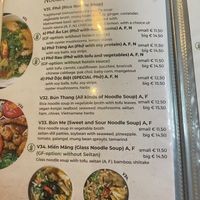 Part of the menu  at Vevi in Vienna