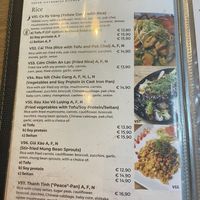 Part of the menu  at Vevi in Vienna