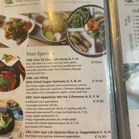 Part of the menu  at Vevi in Vienna