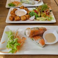 Sommerrollen 🫶 in der Mitte: frittierter Tofu at Vevi in Vienna