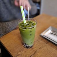 Matcha bubble tea at Vevi in Vienna