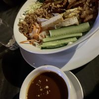 V41 - rice noodles with tofu + soy and veggies, peanut sauce on the side at Vevi in Vienna