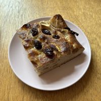 Olive and onion focaccia  at Loaf Sourdough Bakery in Utrecht