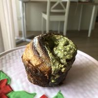 Pistacchio cruffin  at Loaf Sourdough Bakery in Utrecht